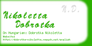nikoletta dobrotka business card